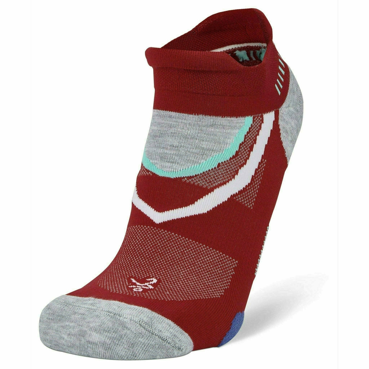 Balega UltraGlide No Show Socks - Clearance  -  Small / Bright Red/Midgray