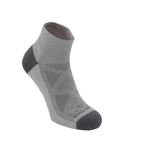 Wrightsock Run Luxe Single Layer Quarter Socks  -  Small / Titanium
