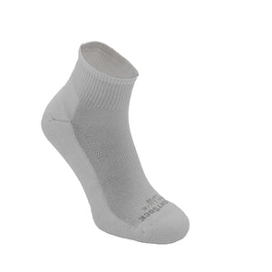 Wrightsock Run Luxe Single Layer Quarter Socks  -  Small / White