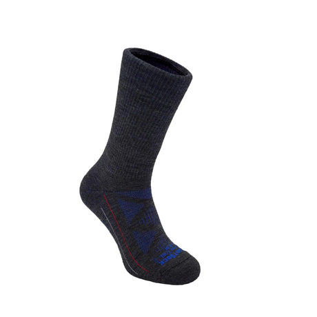Wrightsock Merino Trail Single Layer Crew Socks  -  Small / Grey/Blue