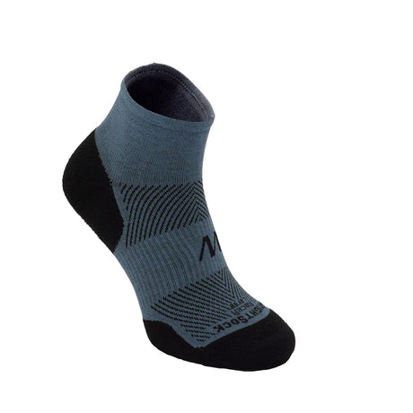 Wrightsock Racer Single Layer Quarter Socks  -  Small / Grey