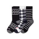 Pacas Womens Alpaca Crew 3-Pack Socks  -  Medium/Large / Multi-Black Designs