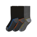 Pacas Mens Alpaca Lightweight Crew Socks 3-Pack  -  Medium/Large / Striped Sole Black-Blue/Striped Sole Black-Orange/Striped Sole Charcoal