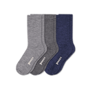 Pacas Womens Lightweight Alpaca Crew Socks 3-Pack  -  Small/Medium / Gray/Charcoal/Navy