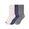 Pacas Womens Lightweight Alpaca Crew Socks 3-Pack  -  Medium/Large / White/Navy Stripe/Charcoal Stripe