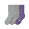 Pacas Womens Lightweight Alpaca Crew Socks 3-Pack  -  Medium/Large / Sage/Gray/Purple