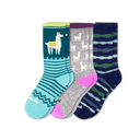 Pacas Womens Alpaca Crew 3-Pack Socks  -  Small/Medium / Teal Alpaca/AO Alpaca/Blue Wave