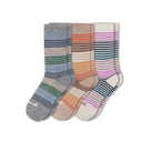 Pacas Womens Alpaca Crew 3-Pack Socks  -  Medium/Large / Blue Stripe/Orange Stripe/Purple Stripe