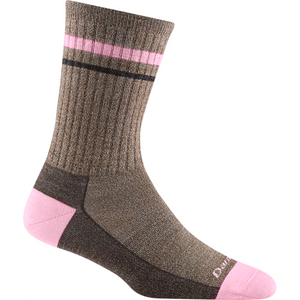 Darn Tough Womens Letterman Crew Lightweight Lifestyle Socks - Clearance  -  Small / Brown
