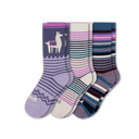Pacas Womens Alpaca Crew 3-Pack Socks  -  Small/Medium / Placed Alpaca/Stripes Purple