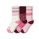 Pacas Womens Alpaca Crew 3-Pack Socks  -  Small/Medium / Multi-Pink