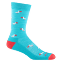 Darn Tough Mens Pelican Crew Lightweight Lifestyle Socks  -  X-Large / Teal