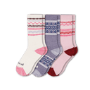 Pacas Womens Alpaca Crew 3-Pack Socks  -  Medium/Large / Multi-Pink & Purple