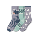 Pacas Womens Alpaca Crew 3-Pack Socks  -  Small/Medium / Placed Alpaca/Chambray