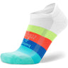 Balega Hidden Comfort No Show Tab Socks - Clearance  -  Small / White/Retro Brights