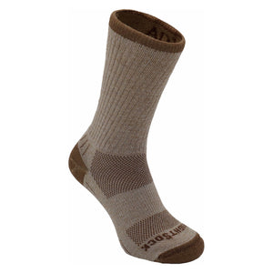 Wrightsock Double-Layer Adventure Cushion Crew Socks  -  Small / Khaki Marl