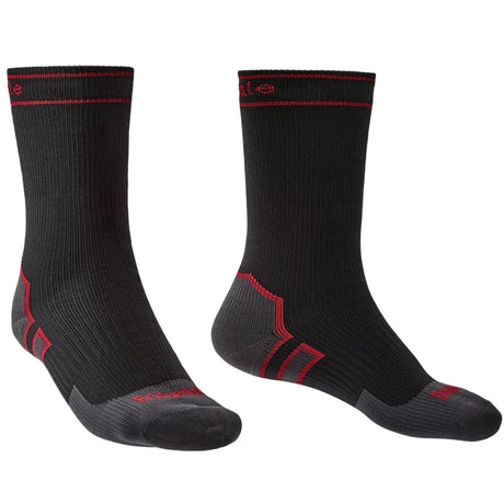 Bridgedale Waterproof Heavyweight Storm Performance Boot Socks  -  Medium / Black/Red