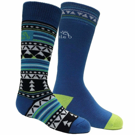 Bridgedale Kids Merino Ski OTC 2-Pack Socks  -  Medium / Black/Blue