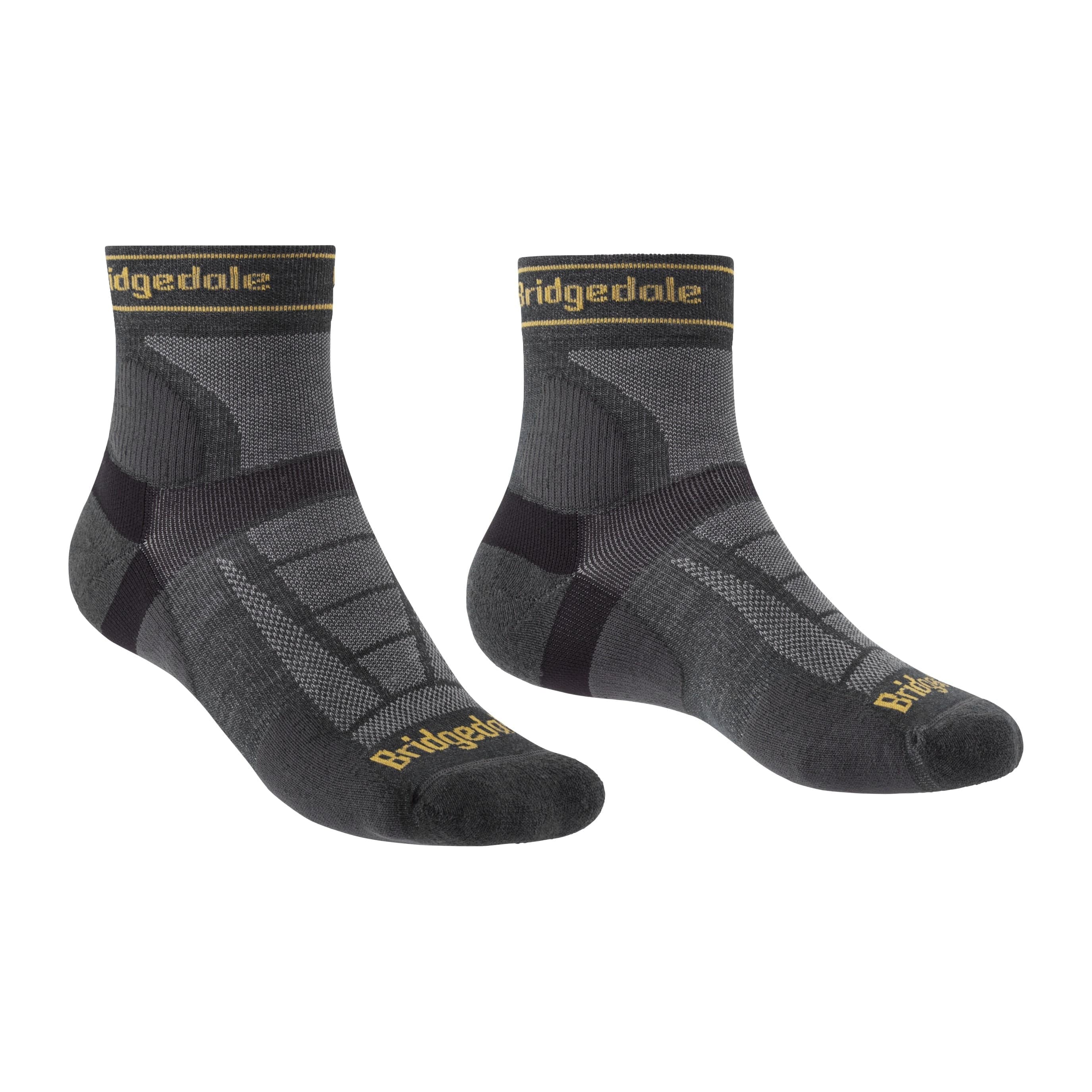 Bridgedale Mens Trail Run Ultralight Merino 3/4 Crew Socks  -  Medium / Gunmetal