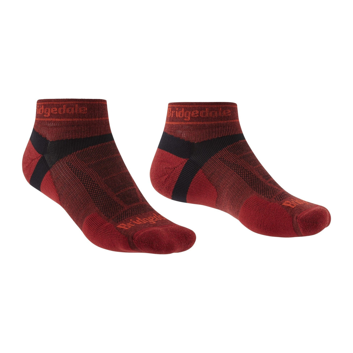 Bridgedale Mens Trail Run Ultralight Merino Low Socks  -  Medium / Red