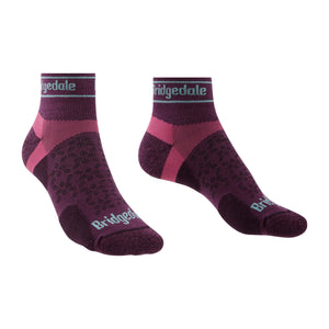 Bridgedale Womens Trail Run Ultralight Merino Low Socks  -  Small / Damson