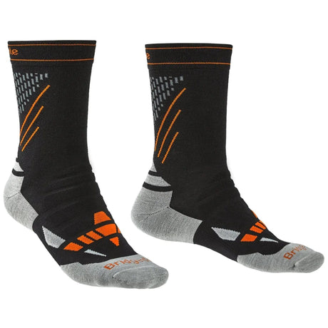 Bridgedale Mens Nordic Race Merino Crew Socks  -  Medium / Black/Stone