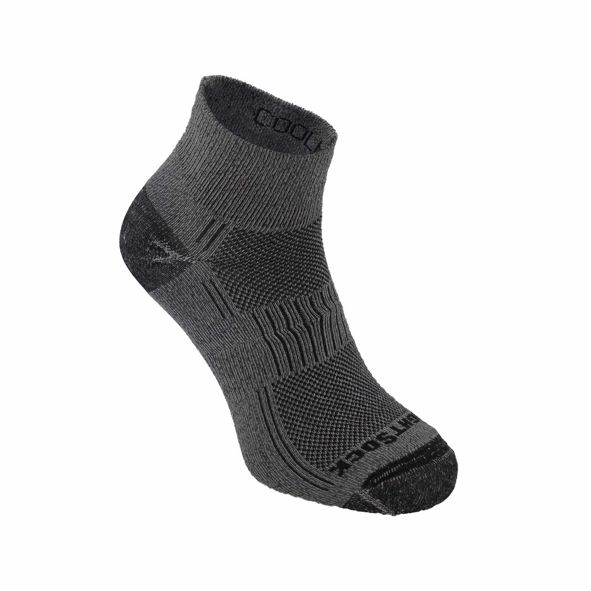 Wrightsock Coolmesh II Quarter Socks  -  Small / Ash Twist / Single Pair