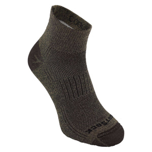 Wrightsock Coolmesh II Quarter Socks  -  Small / Khaki Twist / Single Pair