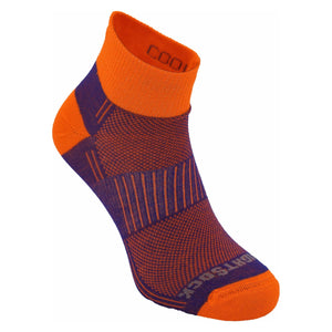 Wrightsock Coolmesh II Quarter Socks  -  Small / Royal Orange / Single Pair