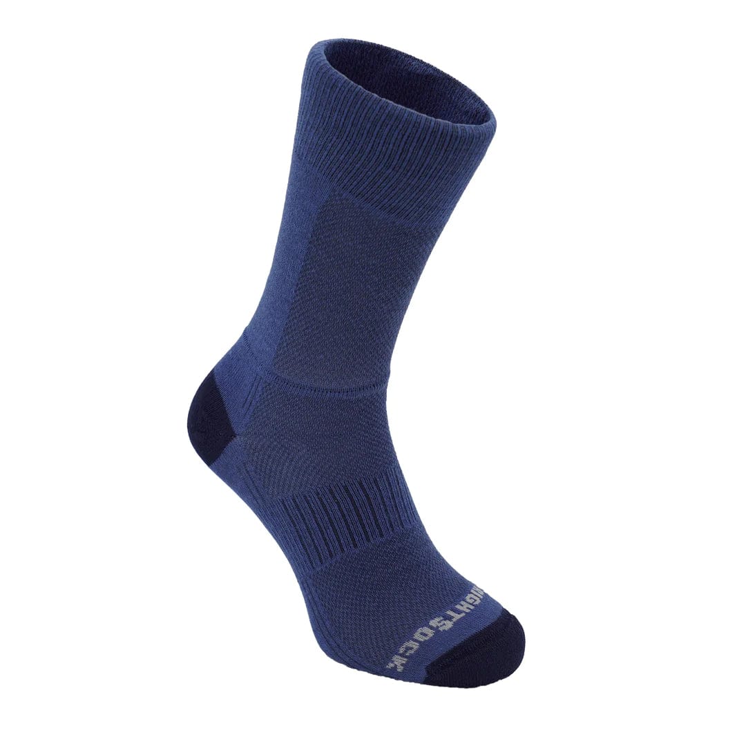 Wrightsock Double-Layer Coolmesh II Lightweight Crew Socks - Clearance  -  Small / SeaBlue/Navy / Single Pair