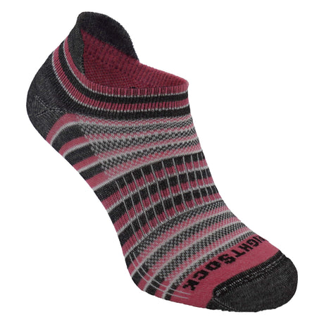 Wrightsock Coolmesh II Stripes Tab Anti-Blister Socks  -  Small / Fuchsia/Black/White