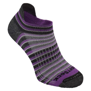 Wrightsock Coolmesh II Stripes Tab Anti-Blister Socks  -  Small / Plum/Black/White