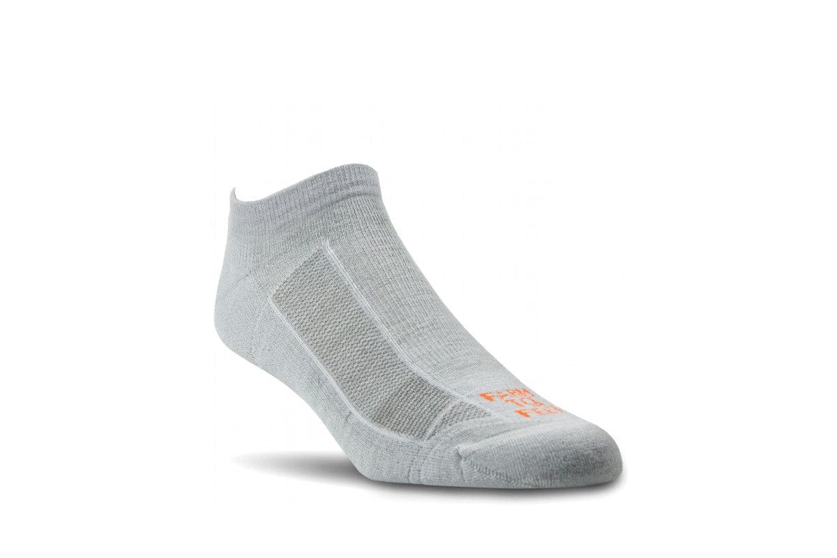 Farm to Feet Greensboro Lightweight Low Socks  -  Medium / Silver/Red Orange