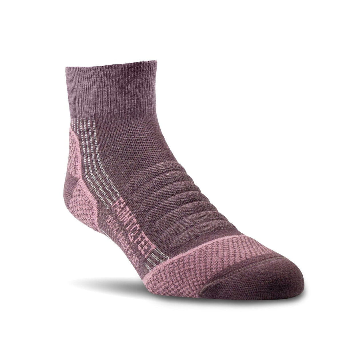 Farm to Feet Mens Damascus Light Targeted Cushion 1/4 Crew Socks  -  Small / Dewberry