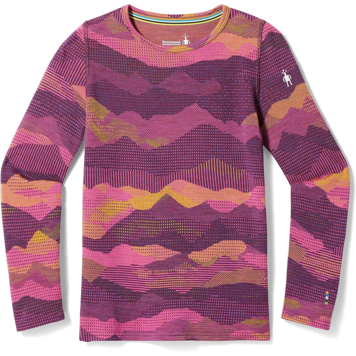 Smartwool Kids Classic Thermal Merino Base Layer Crew - Clearance  -  X-Large / Purple Iris Mtn Scape