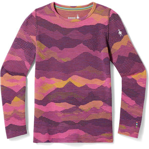 Smartwool Kids Classic Thermal Merino Base Layer Crew - Clearance  -  X-Large / Purple Iris Mtn Scape