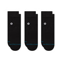 Stance Icon Quarter 3-Pack Socks  -  Small / Black