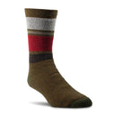 Woolrich Mens Midweight Stripe Crew Socks  -  Large / Ruby Deep