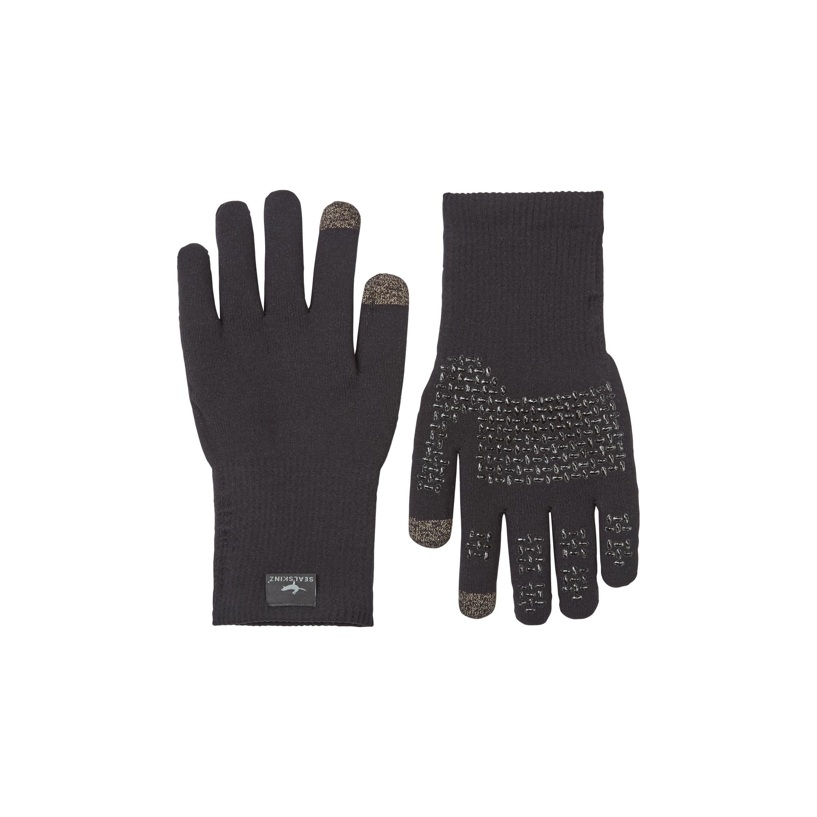 Sealskinz Anmer Waterproof All-Weather Ultra Grip Knitted Gloves  -  Small / Black