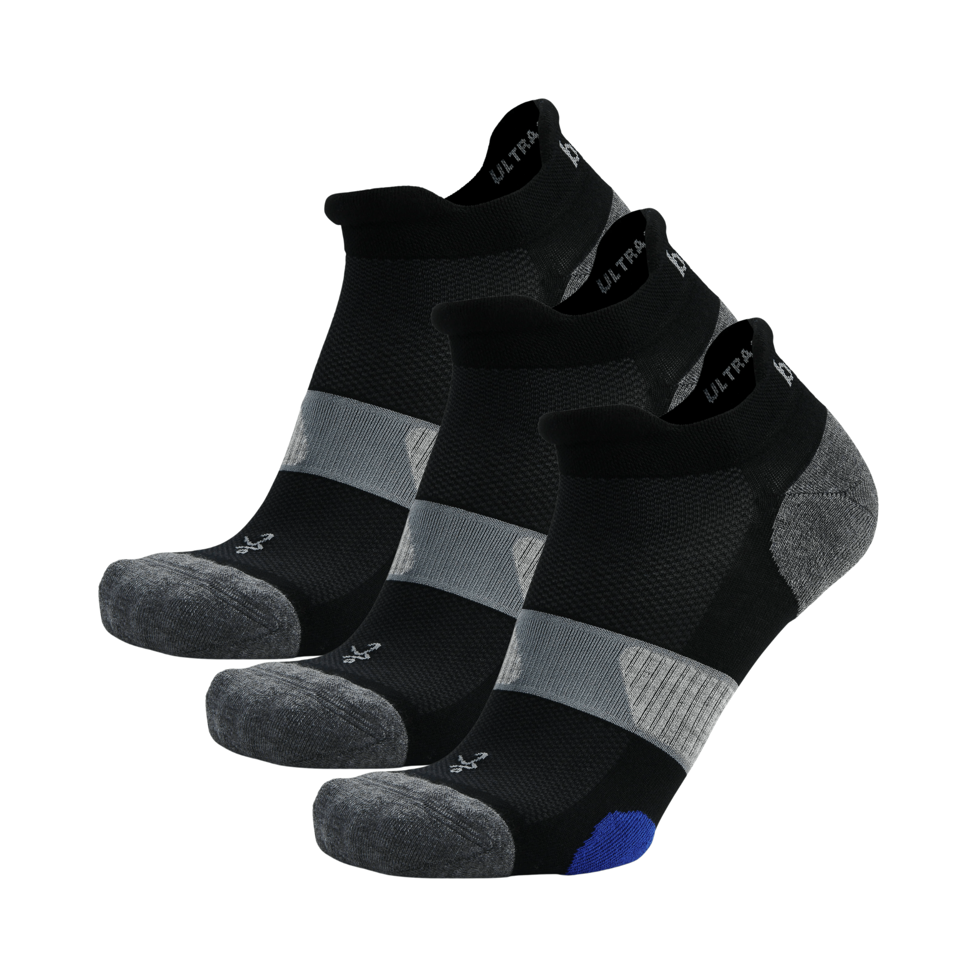 Balega UltraGlide with Lycra Dry No Show 3-Pack  Socks  -  Small / Black
