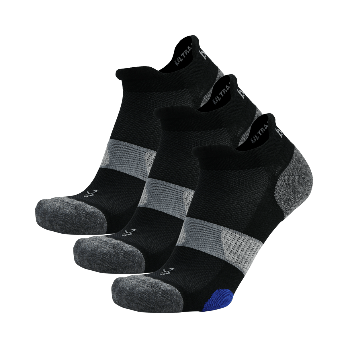 Balega UltraGlide with Lycra Dry No Show 3-Pack  Socks  -  Small / Black