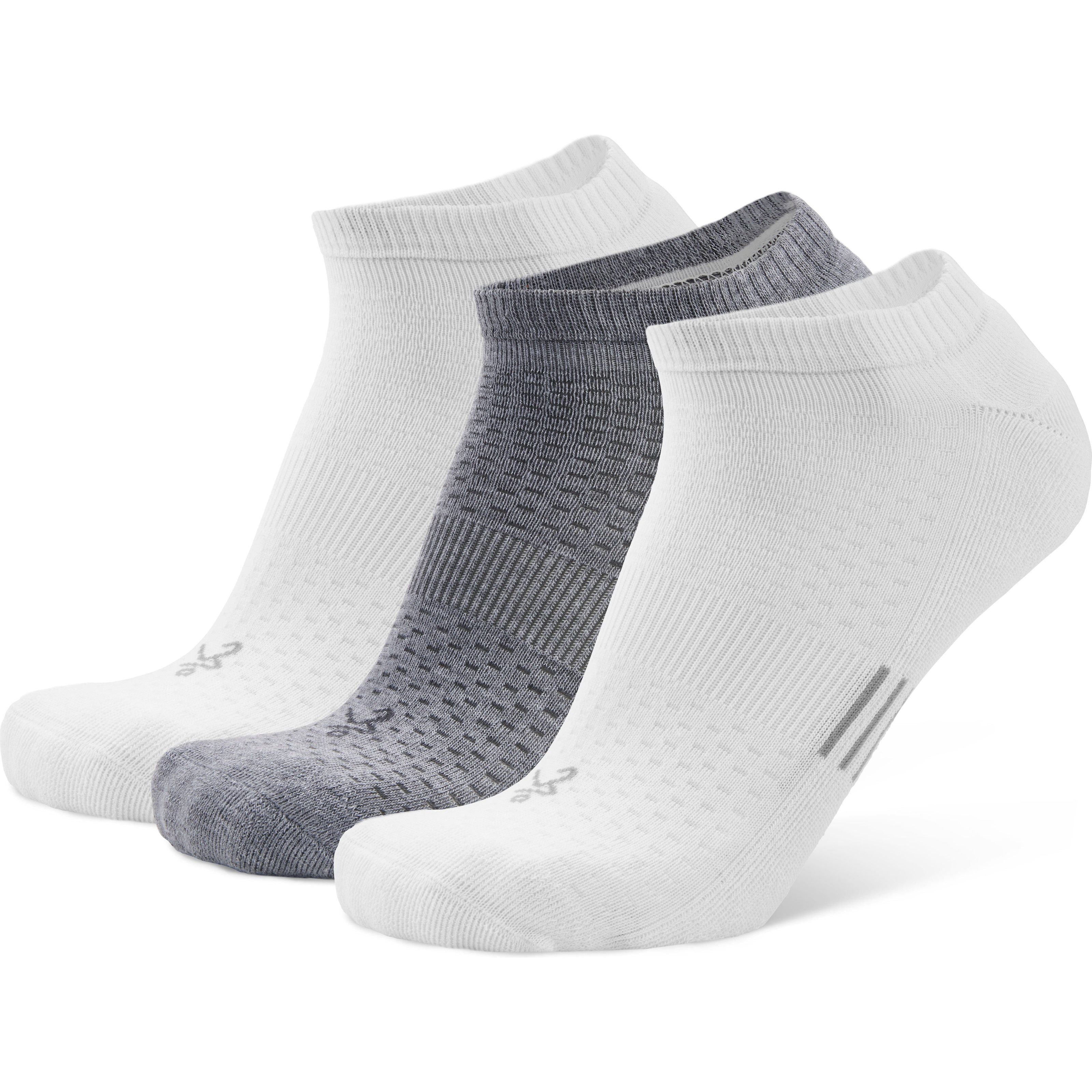 Balega Pacer 3-Pack No Show Socks  -  Small / White/Grey/White