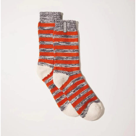Sealskinz Mens Banham Bamboo Mid-Length Striped Socks  -  Small/Medium / Orange/Gray/Cream