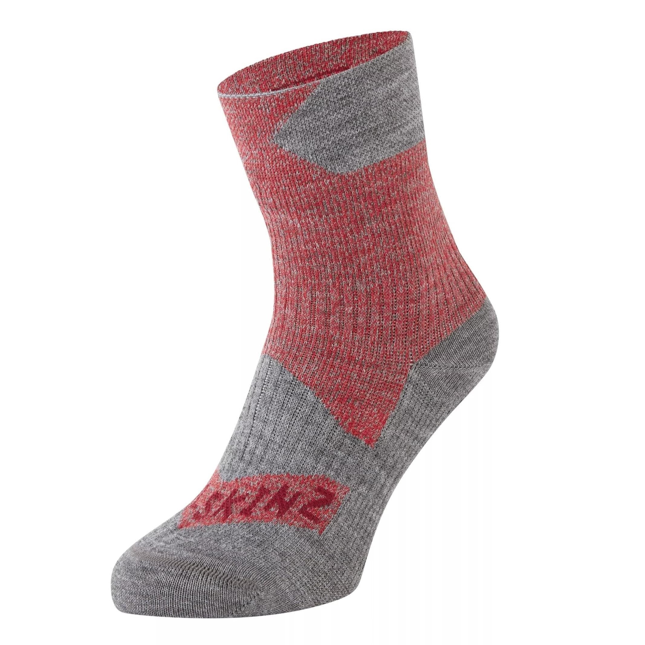 Sealskinz Bircham Waterproof All-Weather Ankle Socks  -  Small / Red/Gray Marl