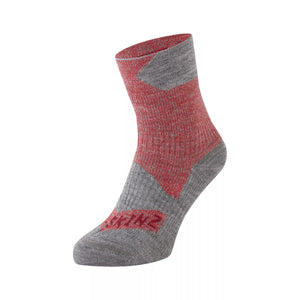 Sealskinz Bircham Waterproof All-Weather Ankle Socks  -  Small / Red/Gray Marl