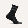Feetures Elite Light Cushion Mini Crew Socks  -  Medium / Black High Top Stripe