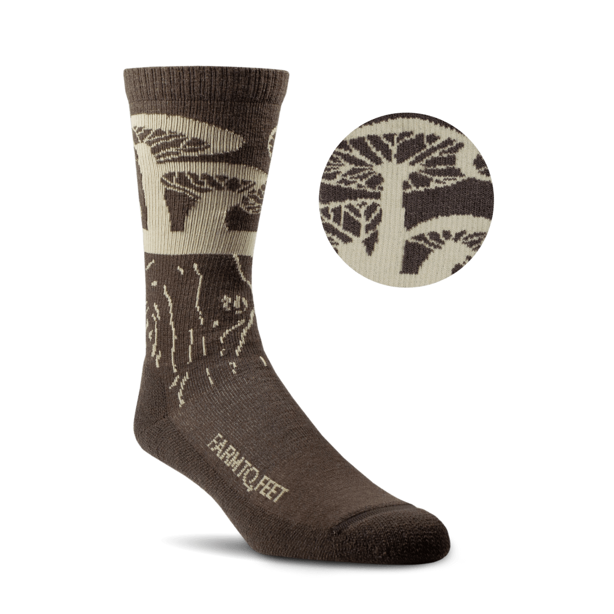 Farm to Feet Sonoma Crew Light Cushion Socks  -  Medium / Brown