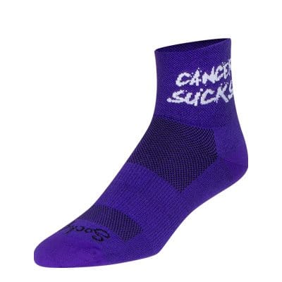 SockGuy Cancer Sucks Purple Classic 3 Inch Crew Socks  - 