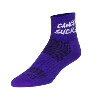 SockGuy Cancer Sucks Purple Classic 3 Inch Crew Socks  - 