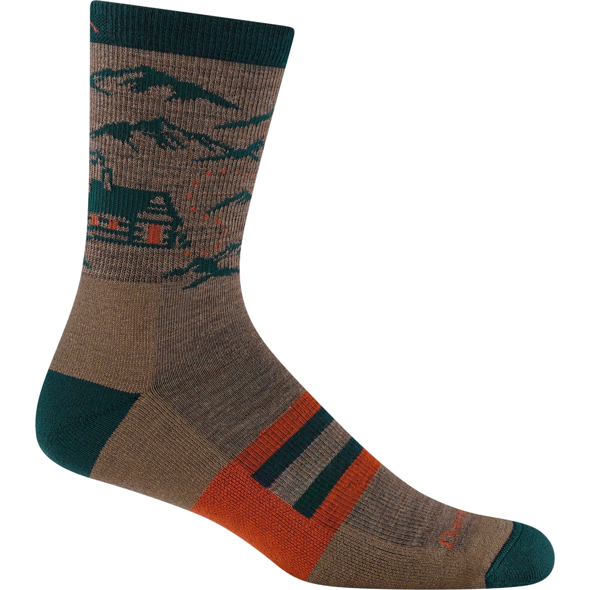 Darn Tough Mens Hike Hut Micro Crew Midweight Hiking Socks  -  Medium / Bark